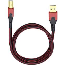 USB 2.0 [1x USB 2.0 zástrčka A - 1x USB 2.0 zástrčka B] 0.50 m červená/černá pozlacené kontakty Oehlbach USB Evolution B