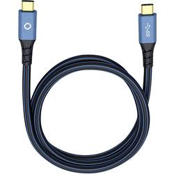 USB 3.0 [1x USB-C® zástrčka - 1x USB-C® zástrčka] 0.50 m modrá pozlacené kontakty Oehlbach USB Plus CC