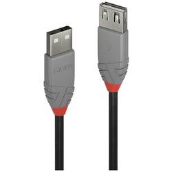 LINDY USB kabel USB 2.0 USB-A zástrčka, USB-A zásuvka 1.00 m černá, šedá 36702