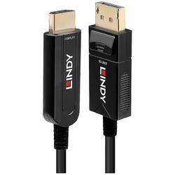 LINDY DisplayPort / HDMI / optické vlákno kabelový adaptér Konektor DisplayPort, Zástrčka HDMI-A 10.00 m černá 38490 4K UHD Kabel DisplayPort