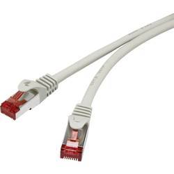 Renkforce RF-4724268 RJ45 síťové kabely, propojovací kabely CAT 6 S/FTP 10.00 m šedá s ochranou, pozlacené kontakty, samozhášecí 1 ks