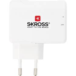 Skross 38565 USB nabíječka do zásuvky (230 V) Výstupní proud (max.) 3.4 A USB zástrčka (M) Počet výstupů: 2 x