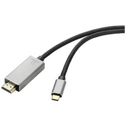 Renkforce USB-C® / HDMI kabelový adaptér USB-C ® zástrčka, Zástrčka HDMI-A 3.00 m černá RF-4995152 8K UHD HDMI kabel