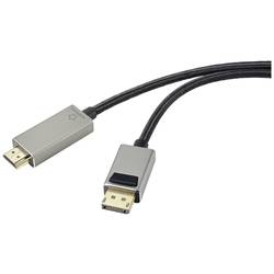 Renkforce DisplayPort / HDMI kabelový adaptér Konektor DisplayPort, Zástrčka HDMI-A 1.00 m černá UHD 8K @ 60 Hz, UHD 4K @ 120 Hz RF-4995154 Kabel DisplayPort