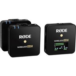 RODE Microphones Wireless GO II nasazovací řečnický mikrofon Druh přenosu:USB vč. tašky, vč. ochrany proti větru, vč. kabelu Mikrofon TRS (konektor jack 3,5 mm
