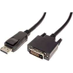Value DisplayPort kabel Konektor DisplayPort, DVI-D 24+1pol. Zástrčka 1.00 m černá 11.99.5613 stíněný Kabel DisplayPort