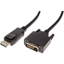 Value DisplayPort kabel Konektor DisplayPort, DVI-D 24+1pol. Zástrčka 1.50 m černá 11.99.5619 stíněný Kabel DisplayPort