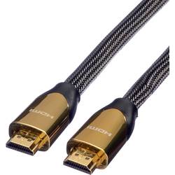 Roline HDMI kabel Zástrčka HDMI-A, Zástrčka HDMI-A 1.00 m černá 11.04.5801 4K UHD, dvoužilový stíněný HDMI kabel