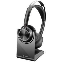 HP Poly Voyager Focus 2 UC Sluchátka On Ear Bluetooth®, kabelová stereo černá headset, vč. nabíjecí a dokovací stanice