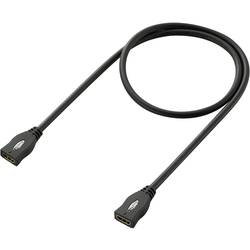 SpeaKa Professional HDMI prodlužovací kabel Zásuvka HDMI-A, Zásuvka HDMI-A 1.00 m černá SP-1793612 4K UHD, Audio Return Channel, pozlacené kontakty HDMI kabel