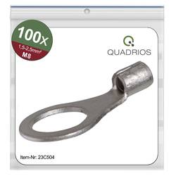 Quadrios 23C504 kulaté kabelové oko Průřez (max.)=2.5 mm² Ø otvoru=8.5 mm bez izolace 100 ks