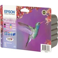 Epson Ink T0807 originál kombinované balení černá, azurová, purppurová, žlutá, světlá azurová, světlá purpurová C13T08074011