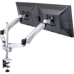 SpeaKa Professional SP-3947568 Flex 2násobný držák na stůl pro monitor 25,4 cm (10) - 68,6 cm (27) černá, stříbrná nastavitelná výška, naklápěcí, nakláněcí,