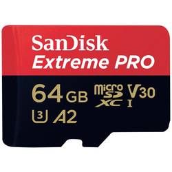SanDisk Extreme PRO paměťová karta microSDXC 64 GB Class 10, UHS-I, v30 Video Speed Class nárazuvzdorné, vodotěsné
