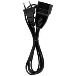 REV 00128014 napájecí prodlužovací kabel 2.5 A černá 2 m H03VVH2-F 2X 0,75 mm²