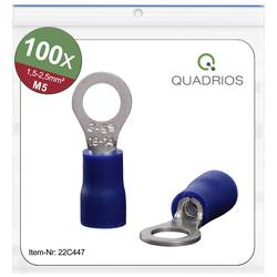 Quadrios 22C447 kulaté kabelové oko Průřez (max.)=2.5 mm² Ø otvoru=5.3 mm částečná izolace modrá 1 sada