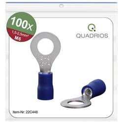 Quadrios 22C448 kulaté kabelové oko Průřez (max.)=2.5 mm² Ø otvoru=6.5 mm částečná izolace modrá 1 sada