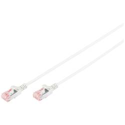 Digitus DK-1624-015S RJ45 síťové kabely, propojovací kabely CAT 6 U/FTP 1.50 m bílá dvoužilový stíněný, samozhášecí, fóliové stínění, stínění pletivem,