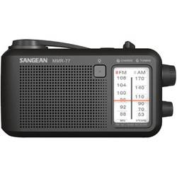 Sangean MMR-77 A500514 outdoorové rádio, FM, AM, nouzové rádio, Ruční klika, voděodolné, stolní lampa, s akumulátorem, černá