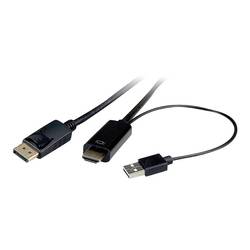 Roline HDMI / DisplayPort / USB kabel Konektor DisplayPort, Zástrčka HDMI-A, USB-A zástrčka 1.00 m černá 11.04.5991 stíněný HDMI kabel