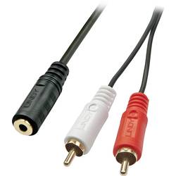 LINDY 35677 35677 cinch / jack audio adaptér [2x cinch zástrčka - 1x jack zásuvka 3,5 mm] černá