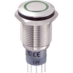 TRU COMPONENTS LAS2GQF-11ZE/G/12V/N/P, 701804 tlačítkový spínač antivandal, 16 mm, 250 V/AC, 3 A, 1 ks