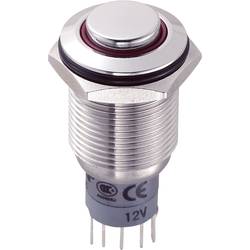 TRU COMPONENTS LAS2GQH-11ZE/R/12V/S/P, 701820 tlačítkový spínač antivandal, 16 mm, 250 V/AC, 3 A, 1 ks