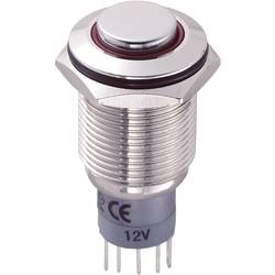 TRU COMPONENTS LAS2GQH-11ZE/R/12V/N/P, 701847 tlačítkový spínač antivandal, 16 mm, 250 V/AC, 3 A, 1 ks