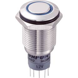 TRU COMPONENTS LAS2GQF-11ZE/B/12V/S/P, 701845 tlačítkový spínač antivandal, 16 mm, 250 V/AC, 3 A, 1 ks