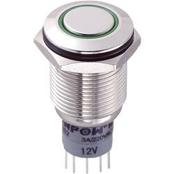 TRU COMPONENTS LAS2GQF-22ZE/G/12V/N/P, 701846 tlačítkový spínač antivandal, 16 mm, 250 V/AC, 3 A, 1 ks