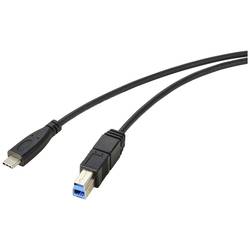 Renkforce USB kabel USB 3.2 Gen1 USB-C ® zástrčka, USB-B zástrčka 1.80 m černá kompletní stínění RF-5720408