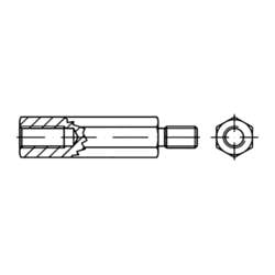 TOOLCRAFT Šestihranný distanční kolík 50 mm pozinkovaná ocel M4 149972 100 ks