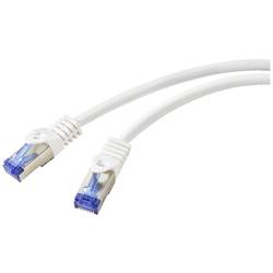 Renkforce RF-5771522 RJ45 síťové kabely, propojovací kabely CAT 6A S/FTP 1.00 m bílá bez halogenů 1 ks