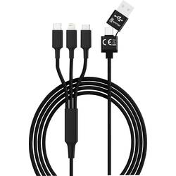 Smrter Nabíjecí kabel USB USB 2.0 USB-A zástrčka, USB-C ® zástrčka, Apple Lightning konektor, USB Micro-B zástrčka 1.20 m černá SMRTER_HYDRA_ULT_BK