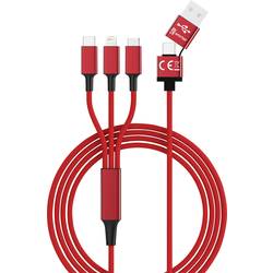 Smrter Nabíjecí kabel USB USB 2.0 USB-A zástrčka, USB-C ® zástrčka, Apple Lightning konektor, USB Micro-B zástrčka 1.20 m červená SMRTER_HYDRA_ULT_RD