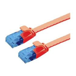 Value 21.99.2022 RJ45 síťové kabely, propojovací kabely CAT 6A U/UTP 2.00 m červená (jasná) nestíněný, plochý, pozlacené kontakty 1 ks