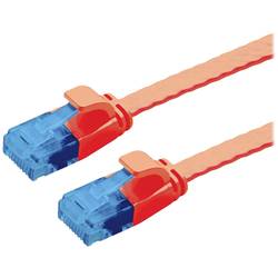 Value 21.99.2024 RJ45 síťové kabely, propojovací kabely CAT 6A U/UTP 1.50 m červená (jasná) nestíněný, plochý, pozlacené kontakty 1 ks