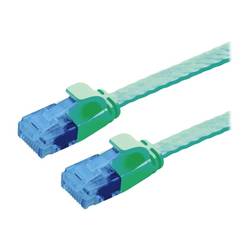 Value 21.99.2041 RJ45 síťové kabely, propojovací kabely CAT 6A U/UTP 1.00 m zelená nestíněný, plochý, pozlacené kontakty 1 ks