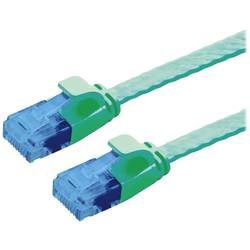 Value 21.99.2044 RJ45 síťové kabely, propojovací kabely CAT 6A U/UTP 1.50 m zelená nestíněný, plochý, pozlacené kontakty 1 ks