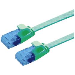 Value 21.99.2042 RJ45 síťové kabely, propojovací kabely CAT 6A U/UTP 2.00 m zelená nestíněný, plochý, pozlacené kontakty 1 ks