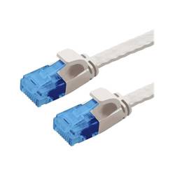 Value 21.99.2010 RJ45 síťové kabely, propojovací kabely CAT 6A U/UTP 0.50 m šedá nestíněný, plochý, pozlacené kontakty 1 ks