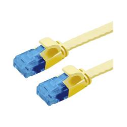 Value 21.99.2033 RJ45 síťové kabely, propojovací kabely CAT 6A U/UTP 3.00 m žlutá nestíněný, plochý, pozlacené kontakty 1 ks