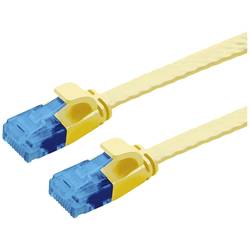 Value 21.99.2034 RJ45 síťové kabely, propojovací kabely CAT 6A U/UTP 1.50 m žlutá nestíněný, plochý, pozlacené kontakty 1 ks