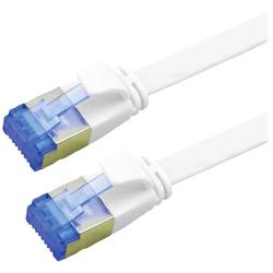 Value 21.99.2164 RJ45 síťové kabely, propojovací kabely CAT 6A F/UTP 1.50 m bílá stíněný, plochý, pozlacené kontakty 1 ks