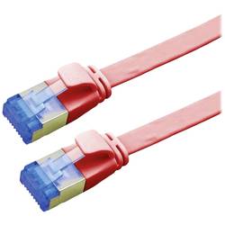 Value 21.99.2125 RJ45 síťové kabely, propojovací kabely CAT 6A F/UTP 5.00 m červená (jasná) stíněný, plochý, pozlacené kontakty 1 ks