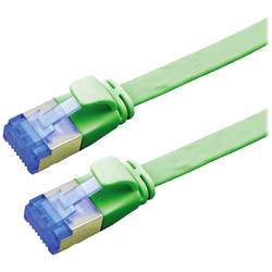 Value 21.99.2142 RJ45 síťové kabely, propojovací kabely CAT 6A F/UTP 2.00 m zelená stíněný, plochý, pozlacené kontakty 1 ks