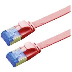 Value 21.99.2120 RJ45 síťové kabely, propojovací kabely CAT 6A F/UTP 0.50 m červená (jasná) stíněný, plochý, pozlacené kontakty 1 ks