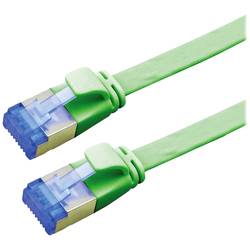 Value 21.99.2140 RJ45 síťové kabely, propojovací kabely CAT 6A F/UTP 0.50 m zelená stíněný, plochý, pozlacené kontakty 1 ks