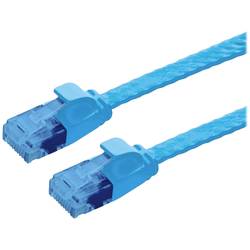 Value 21.99.2052 RJ45 síťové kabely, propojovací kabely CAT 6A U/UTP 2.00 m modrá nestíněný, plochý, pozlacené kontakty 1 ks