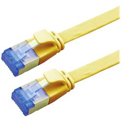 Value 21.99.2132 RJ45 síťové kabely, propojovací kabely CAT 6A F/UTP 2.00 m žlutá stíněný, plochý, pozlacené kontakty 1 ks